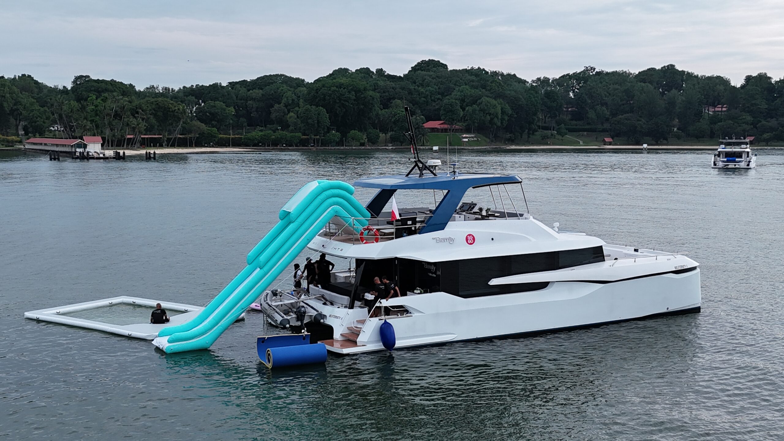 Yacht With Slide Singapore – Private Yacht Charter With Water Slide